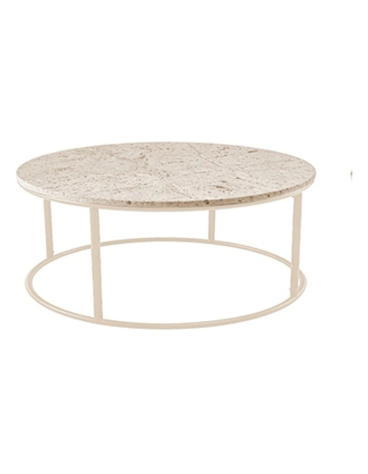 Vela Decorative Furniture Coffee Table Bone/Travertine 85x85x40cm image 1