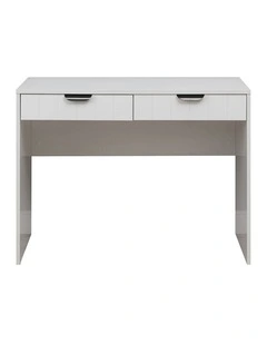 Odessa White Vj Panel Front Desk Black Pull Handle
