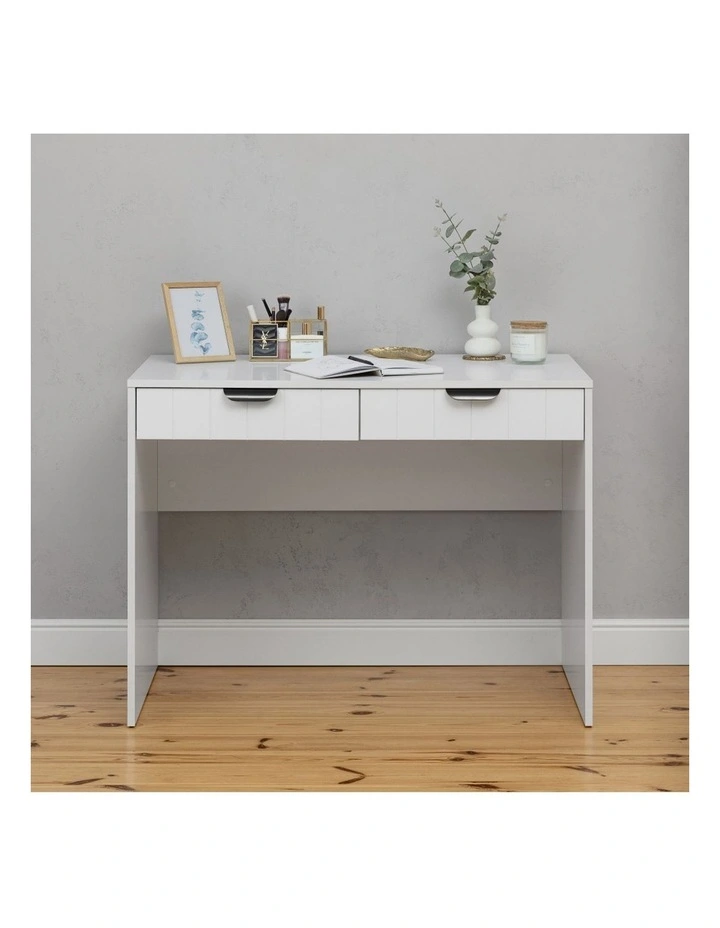 Odessa White Vj Panel Front Desk Black Pull Handle image 2