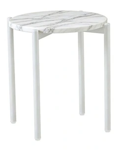 Solis Decorative Furniture Side Table White/White Marble 60x50x50cm