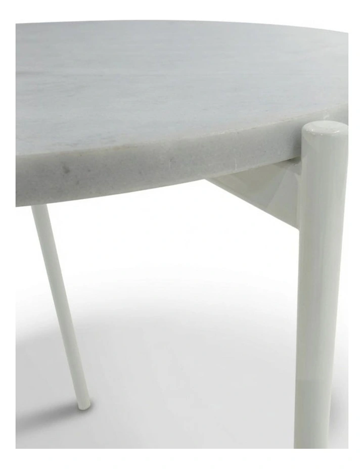 Solis Decorative Furniture Side Table White/White Marble 60x50x50cm image 3