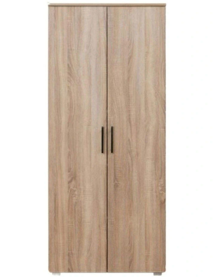 Stockholm Slim Natural Oak Storage Cupboard Square Black image 1