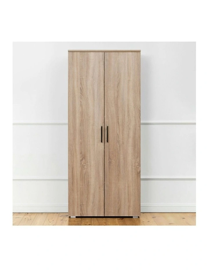 Stockholm Slim Natural Oak Storage Cupboard Square Black image 3