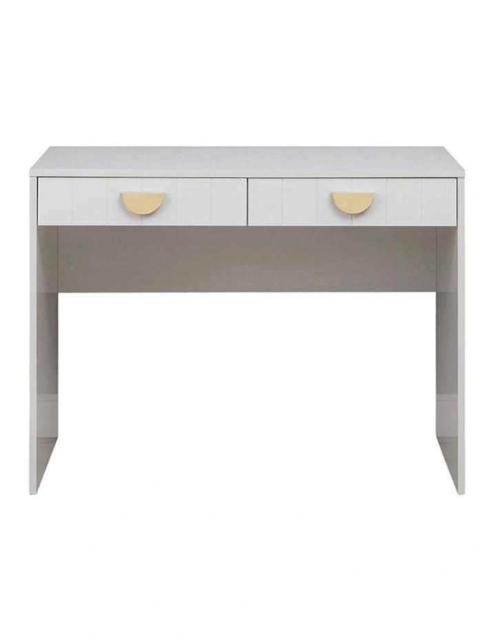 Odessa White Vj Panel Front Desk Brass Half Moon Handle image 1