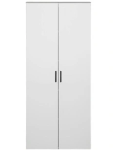 Stockholm Slim White Storage Cupboard Black Oval Handle