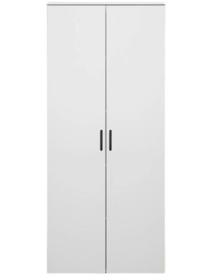 Stockholm Slim White Storage Cupboard Black Oval Handle image 1