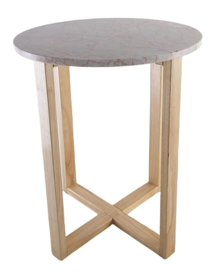 Lyra Decorative Furniture Side Table Rose Marble 60x50x50cm image 1