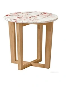 Lyra Decorative Furniture Side Table Rose Marble 60x50x50cm