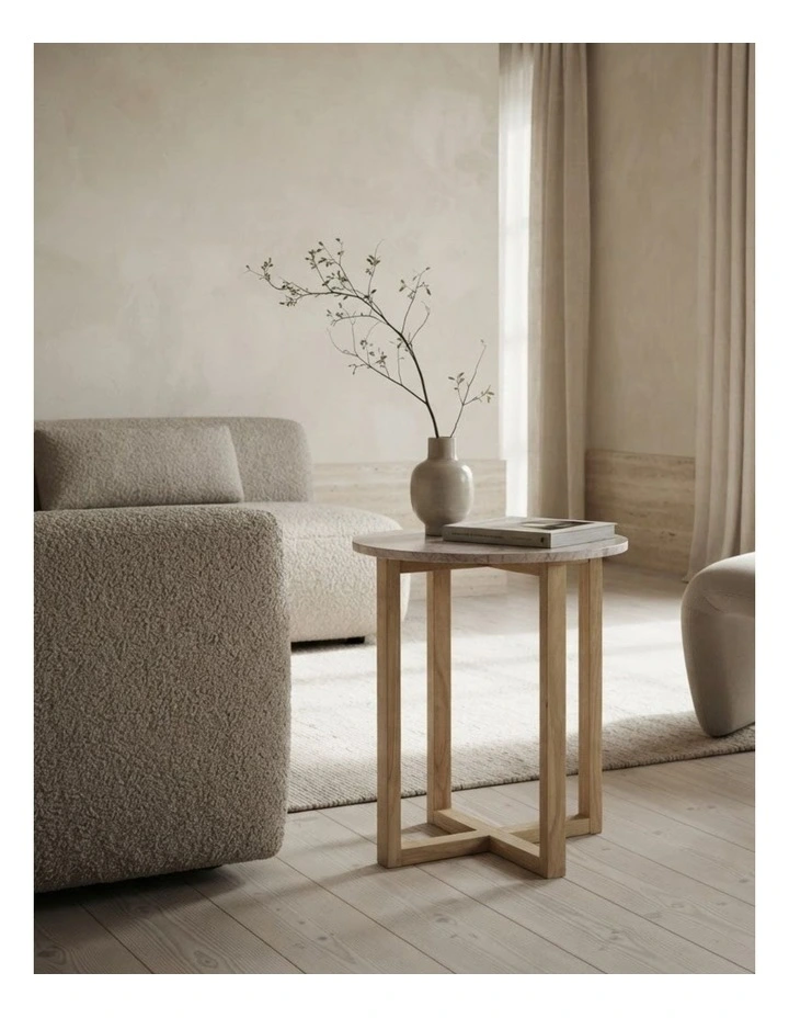 Lyra Decorative Furniture Side Table Rose Marble 60x50x50cm image 2