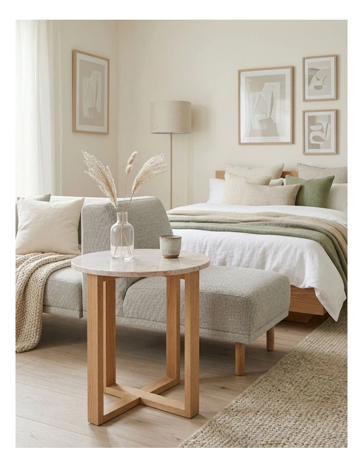 Lyra Decorative Furniture Side Table Rose Marble 60x50x50cm image 7