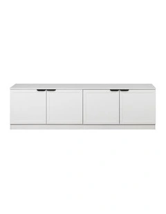 Bucharest White Hamptons Panel Tv Unit Black Pull Handle