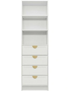 Malmo White Hamptons Walk In Wardrobe Brass Half Moon Handle