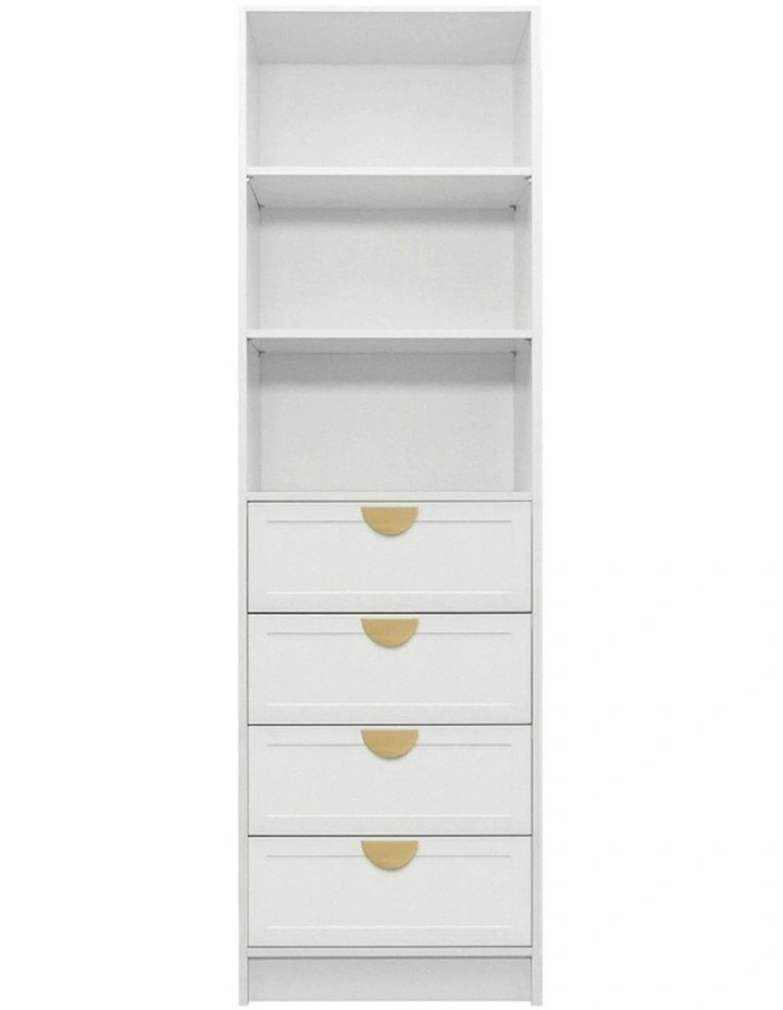 Malmo White Hamptons Walk In Wardrobe Brass Half Moon Handle image 1