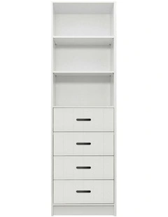 Malmo White Vj Panel Walk In Wardrobe Black Oval Handle