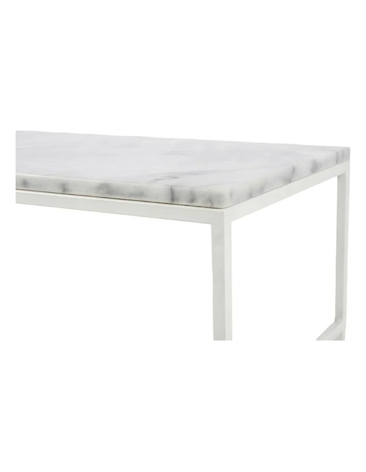Aura Entry Console Table Metal Frame Top White/White Marble 120x40x80cm image 6