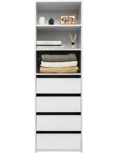 Geneva Built In Wardrobe Slim Shaker Panel White