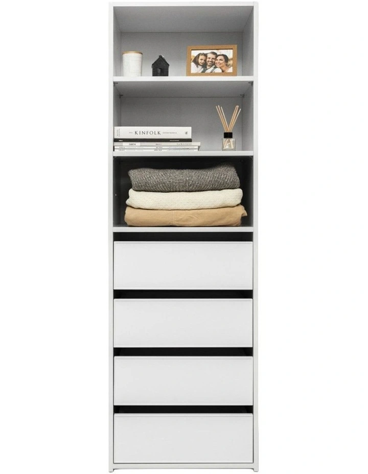 Geneva Built In Wardrobe Slim Shaker Panel White image 1