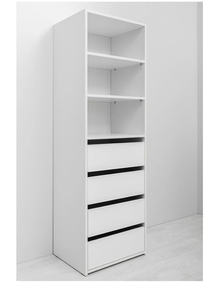 Geneva Built In Wardrobe Slim Shaker Panel White image 5