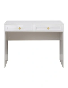 Odessa White Hamptons Front Desk Brass Round Handle