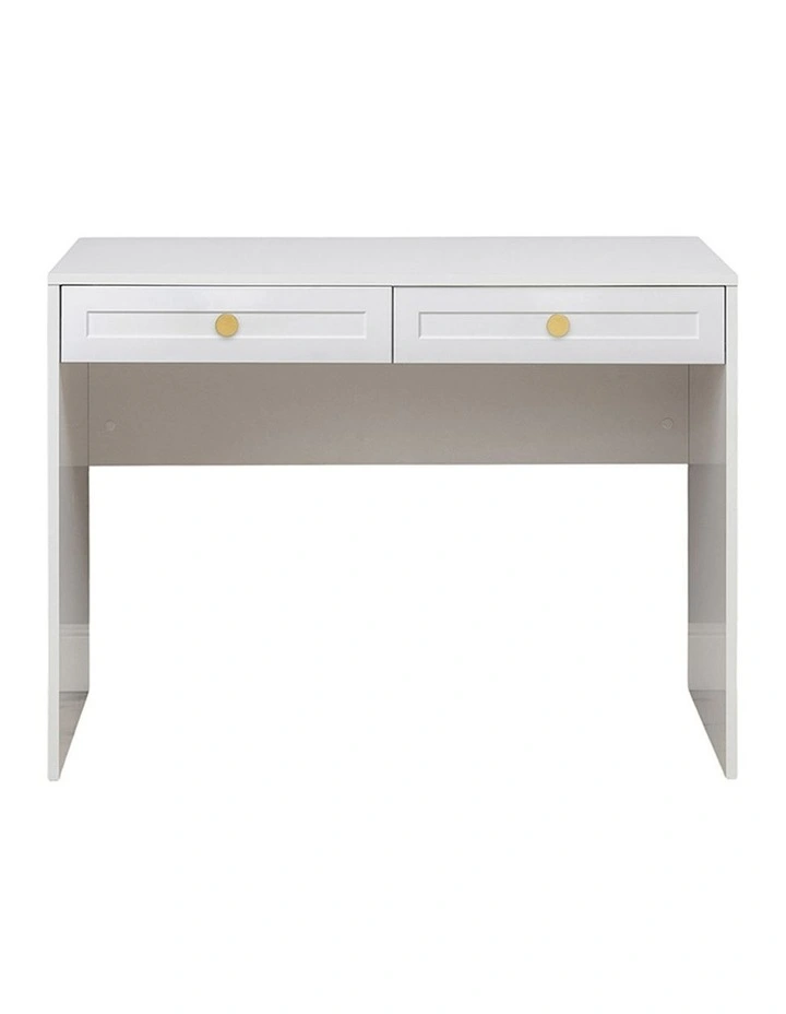 Odessa White Hamptons Front Desk Brass Round Handle image 1