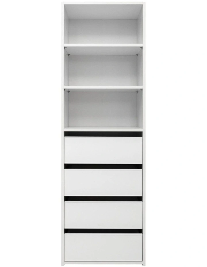 Malmo Slim Shaker Furniture Walk In Wardrobe White image 1