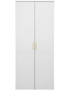 Stockholm Slim White Storage Cupboard Brass Oval Handle