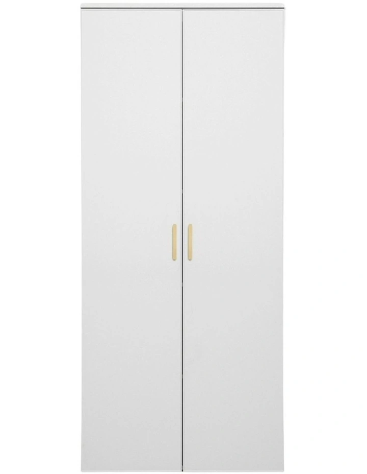 Stockholm Slim White Storage Cupboard Brass Oval Handle image 1