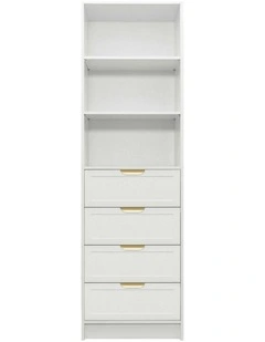 Malmo White Hamptons Walk In Wardrobe Brass Pull Handle