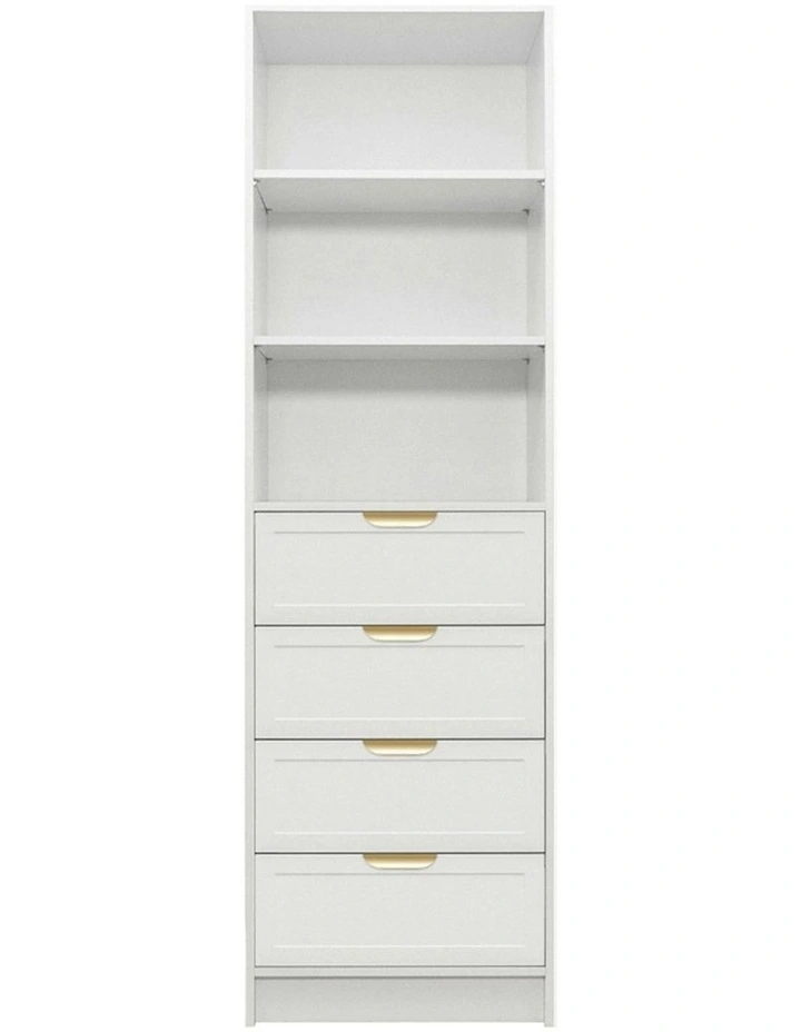 Malmo White Hamptons Walk In Wardrobe Brass Pull Handle image 1