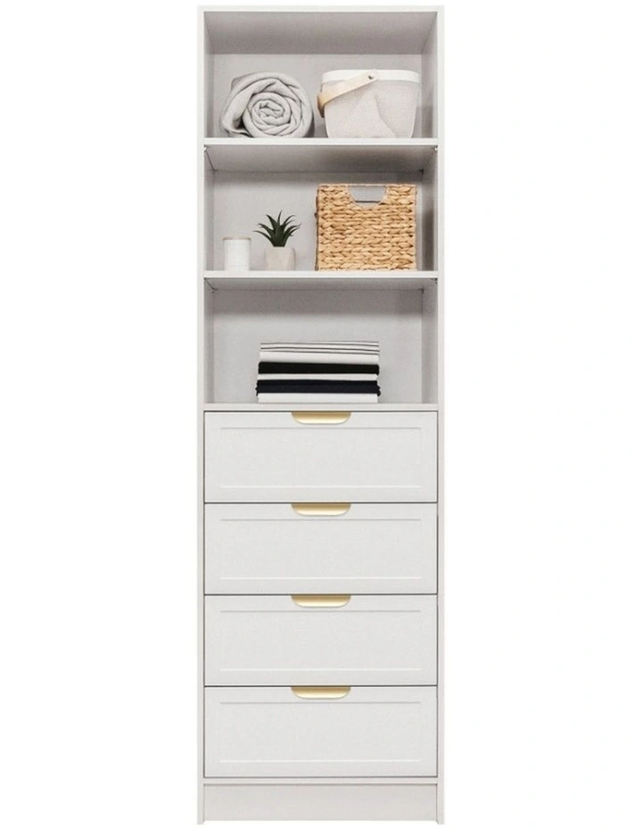 Malmo White Hamptons Walk In Wardrobe Brass Pull Handle image 2