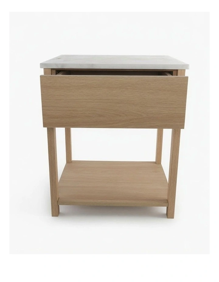 Nova Decorative Furniture Bedside Table Natural Oak/White Marble 60x50x50cm image 6