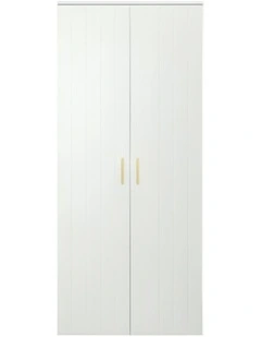 Stockholm White Vj Panel Storage Cupboard Scandi Brass