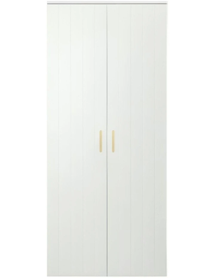 Stockholm White Vj Panel Storage Cupboard Scandi Brass image 1