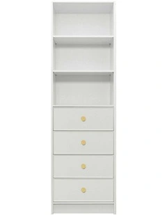 Malmo Wht Slim Panel Walk In Wardrobe Brass Round Handle