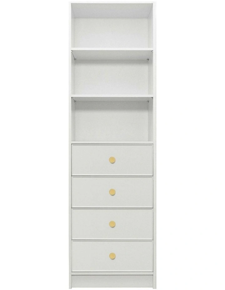 Malmo Wht Slim Panel Walk In Wardrobe Brass Round Handle image 1