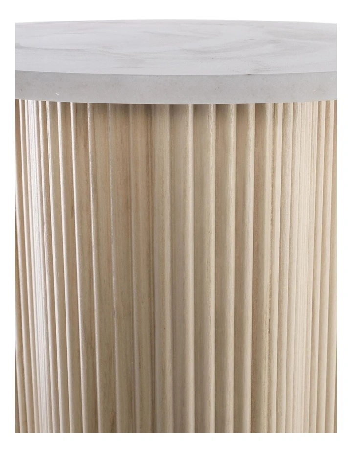 Vero Decorative Furniture Side Table Natural Oak/White Marble 60x50x50cm image 6