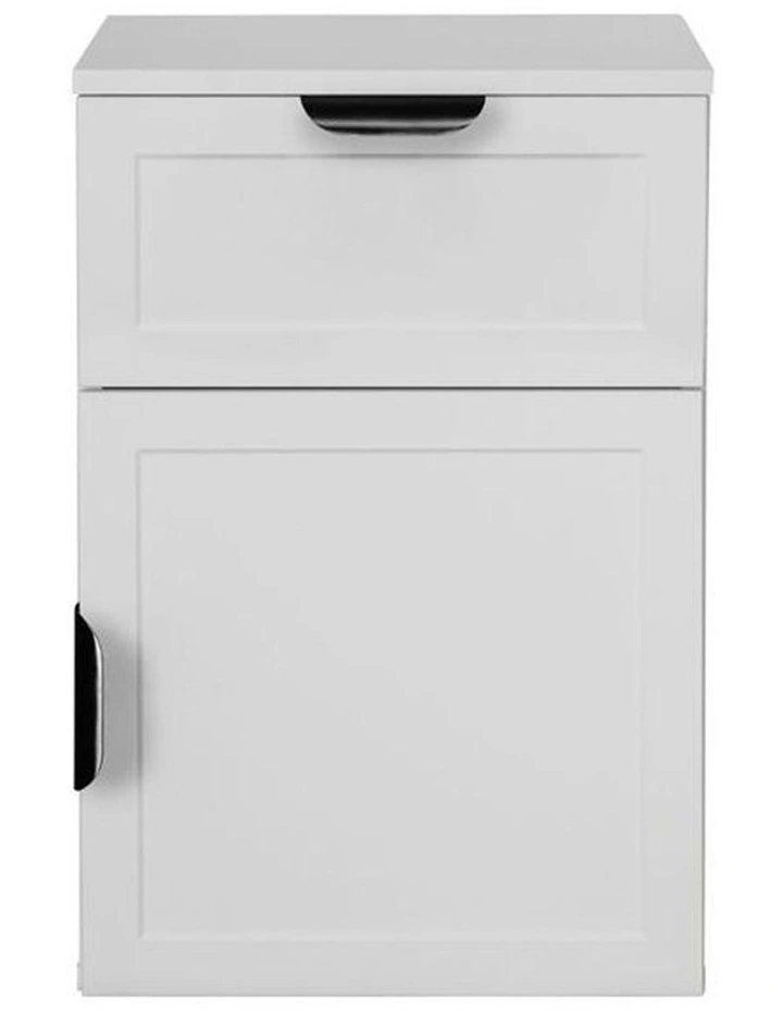 Porto White Hamptons Bedside Table Black Pull Handle image 1