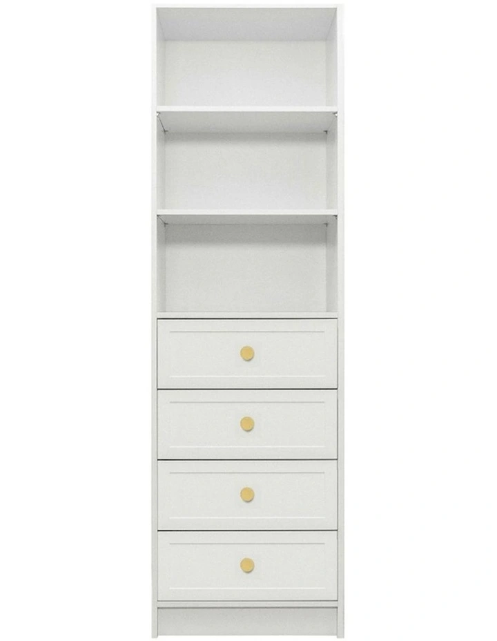 Malmo White Hamptons Walk In Wardrobe Brass Round Handle image 1