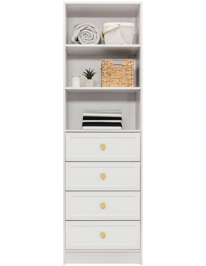 Malmo White Hamptons Walk In Wardrobe Brass Round Handle image 2
