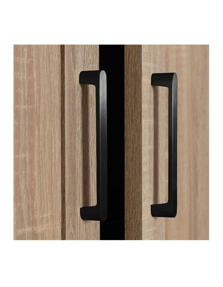 Stockholm Natural Oak Storage Cupboard Scandi Black image 2