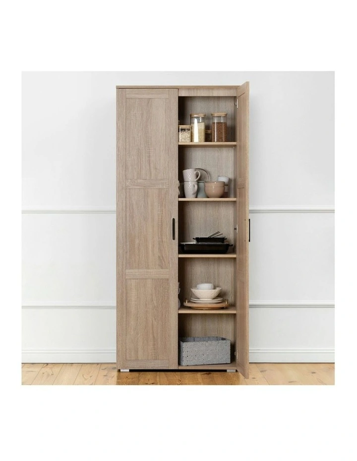 Stockholm Natural Oak Storage Cupboard Scandi Black image 4