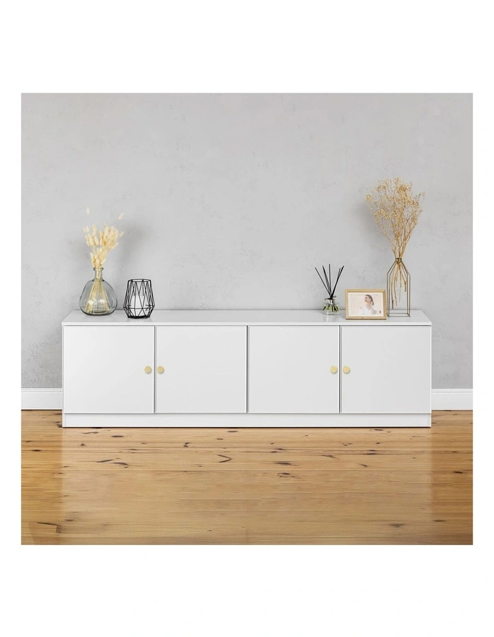 Bucharest Slim Panel Tv Unit in White image 4