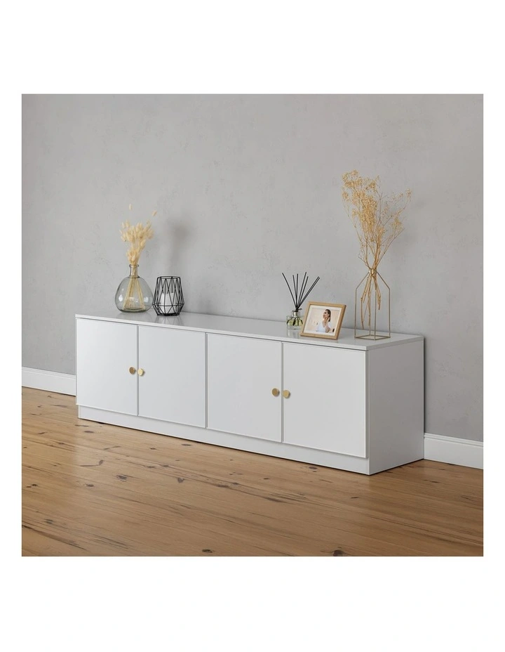 Bucharest Slim Panel Tv Unit in White image 5