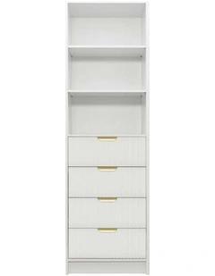 Malmo Fluted Walk in Wardrobe in White
