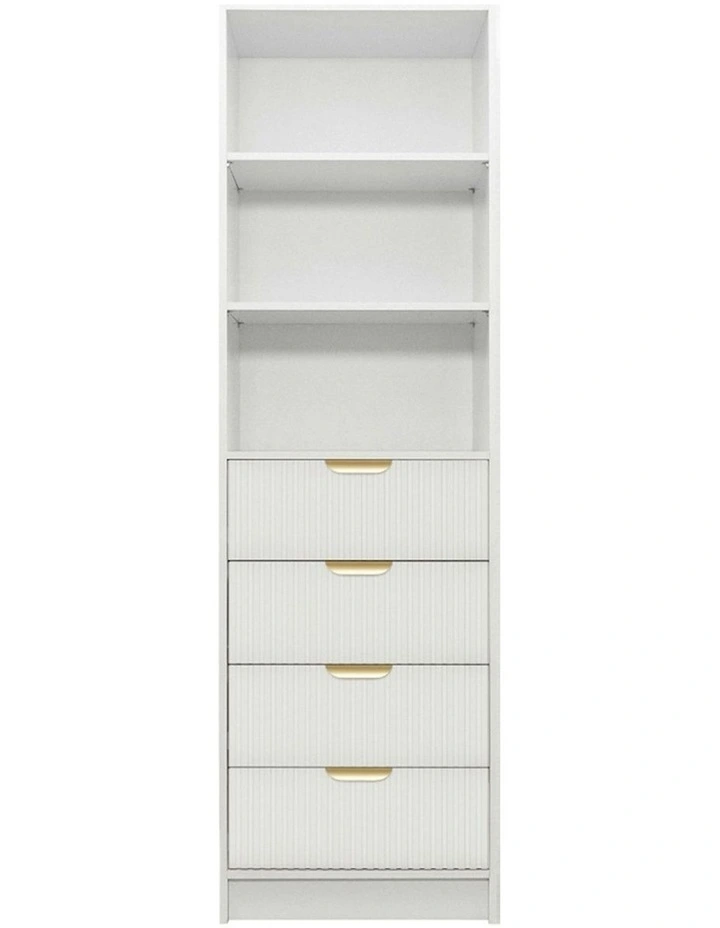 Malmo Fluted Walk in Wardrobe in White image 1
