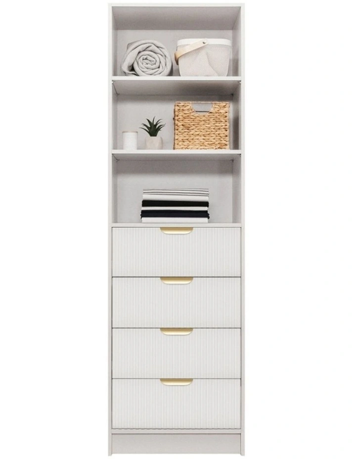 Malmo Fluted Walk in Wardrobe in White image 2