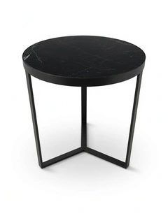 Lume Decorative Furniture Side Table Black/Black Marble 60x50x50cm