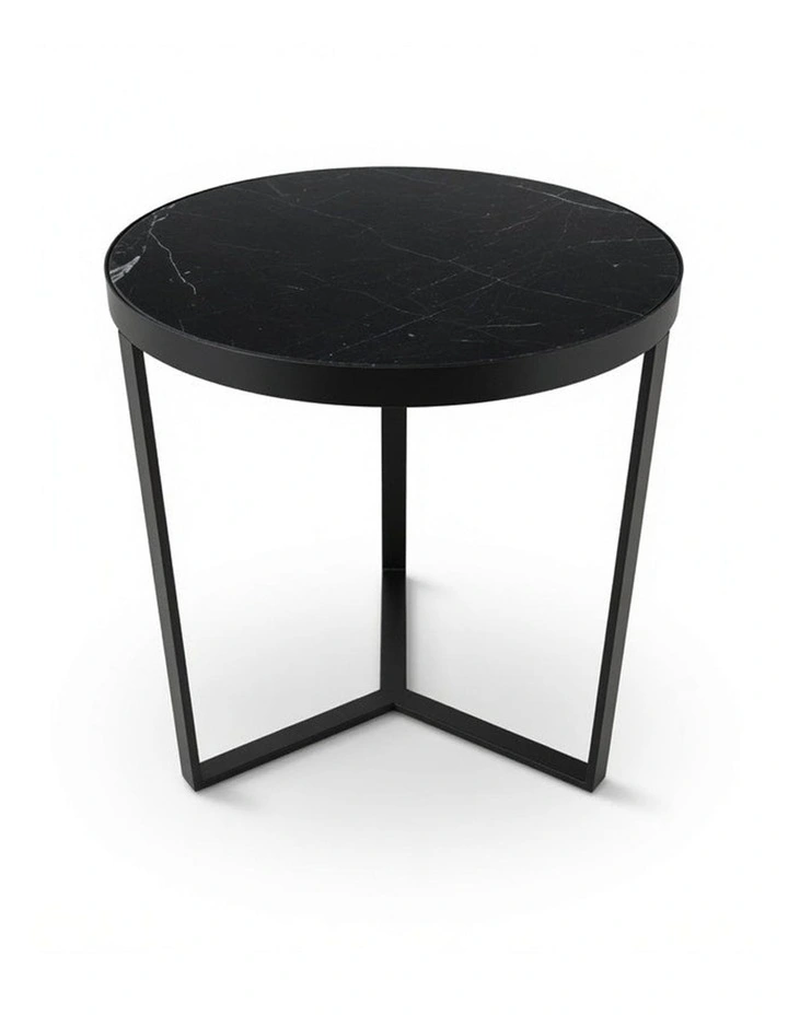 Lume Decorative Furniture Side Table Black/Black Marble 60x50x50cm image 1
