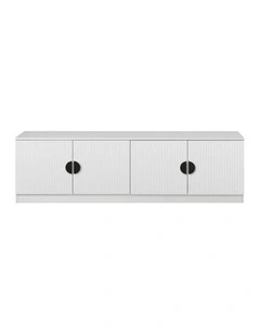 Bucharest White Hamptons Panel Tv Unit Black Half Moon Handle