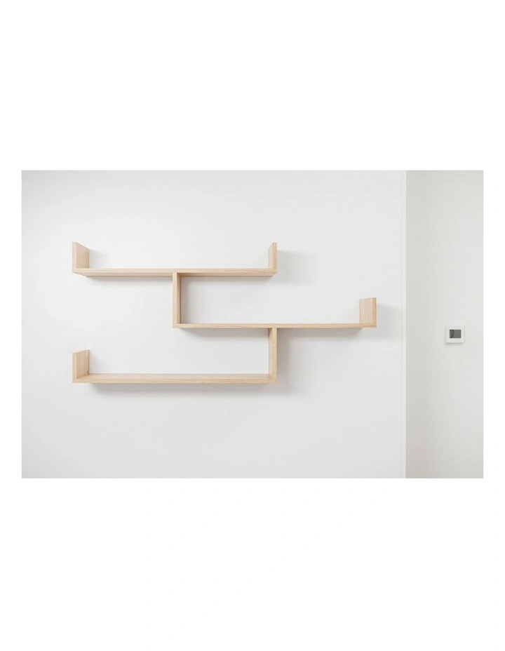 Zurich Multi Level Decorative Display Shelf Kit Oak image 3